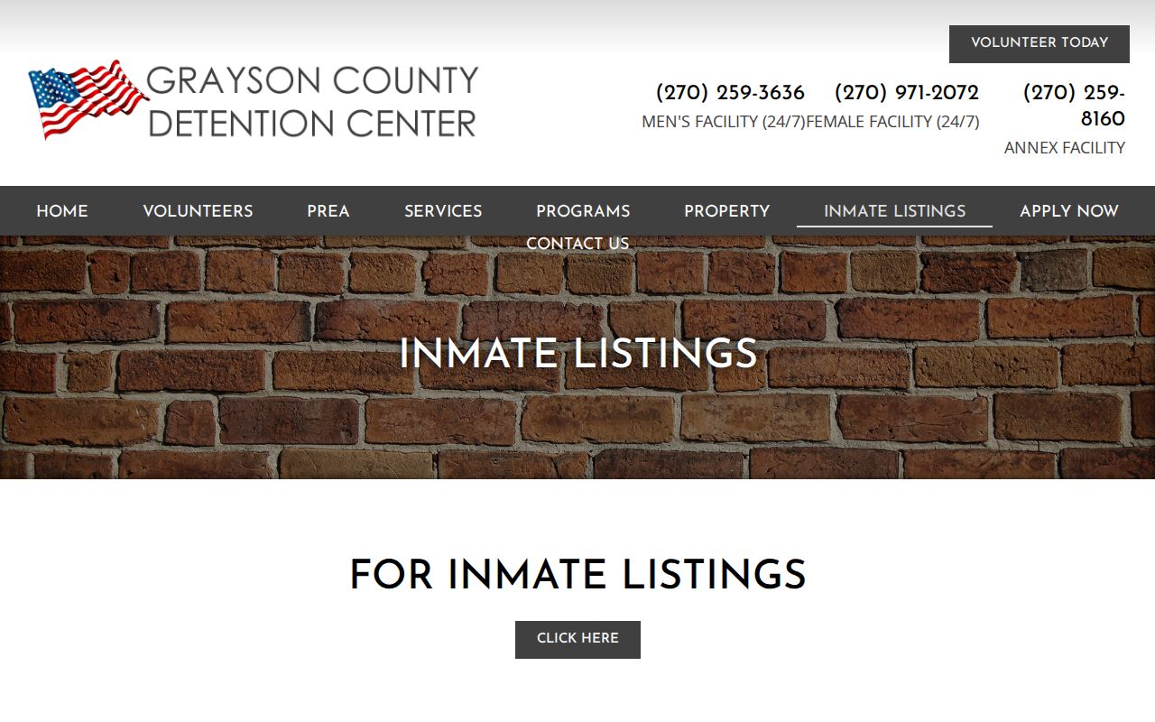 Grayson County arrest lookup inmate listing gateway