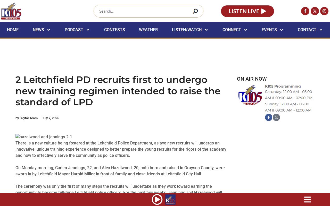 Leitchfield criminal records police training source