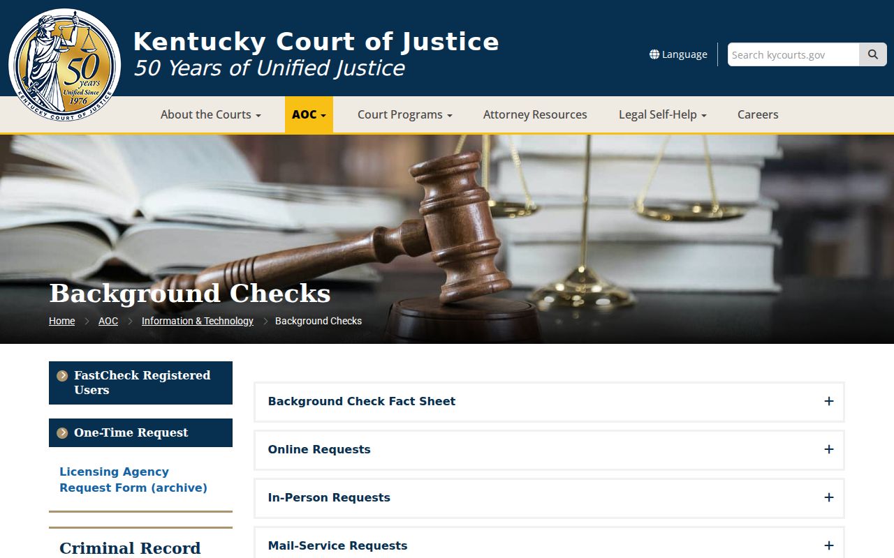 Grayson County criminal history AOC background check page